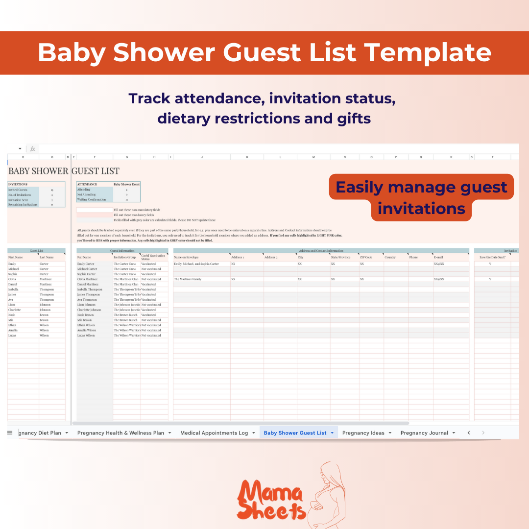 The Ultimate Pregnancy Planner & Journal – Google Sheets & Excel Edition